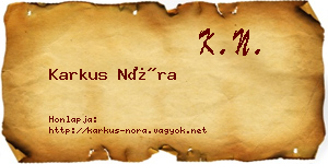 Karkus Nóra névjegykártya