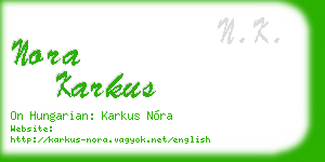 nora karkus business card