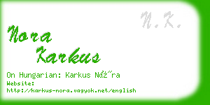 nora karkus business card